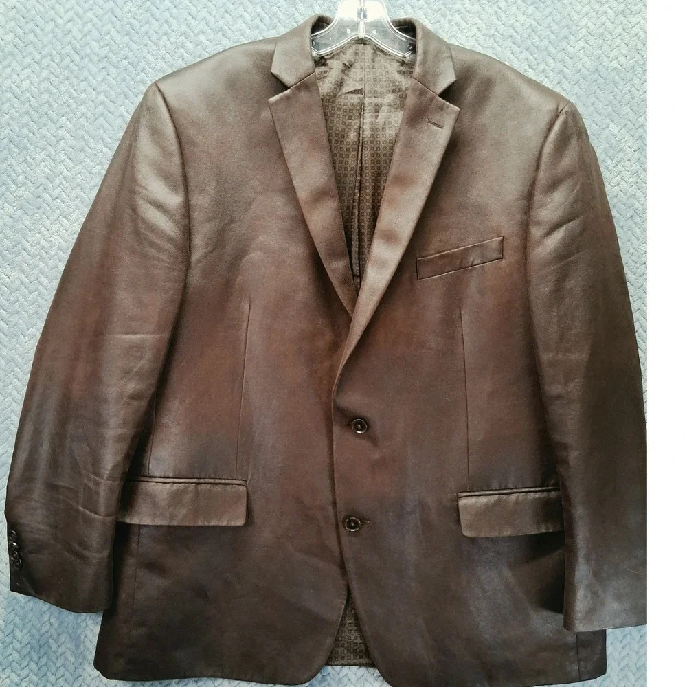 Michael Kors Mens Faux Suede Sports Jacket 46R Blazer Brown Cowboy Rancher